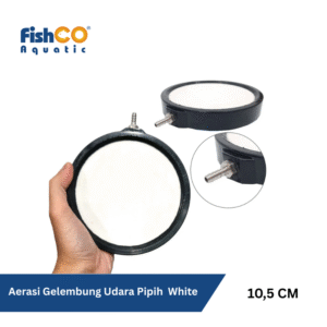 Batu Aerator Aerasi Air Stone Gelembung Udara Pipih 10,5cm - White