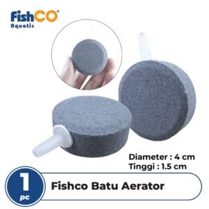 Fishco Airstone Pipih Micro Bubble Disc Grey - Batu Aerator Gelembung Udara