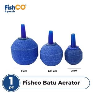 Fishco Airstone Micro Bubble Round - Batu Aerator Aerasi Gelembung Biru