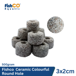 Media Filter Aquarium Rumah Bakteri Ceramic Colourful Round Hole Bacteria House