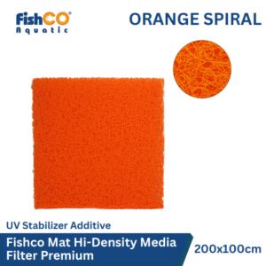 FishCO Mat Hi-Density Media Filter Japmat Akuarium Kolam Premium 200x100 - Orange Spiral