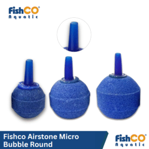 Fishco Airstone Micro Bubble Round - Batu Aerator Aerasi Gelembung Biru