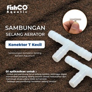 Fishco Sambungan Konektor T Selang Aerator Aquarium 4mm