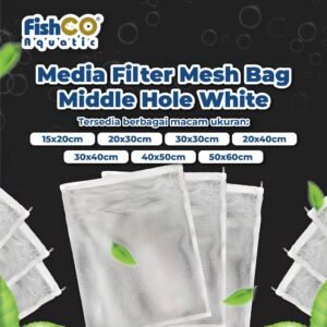 Jaring Tas Media Filter Kantong Mesh Bag Aquarium Dan Kolam Middle Import White