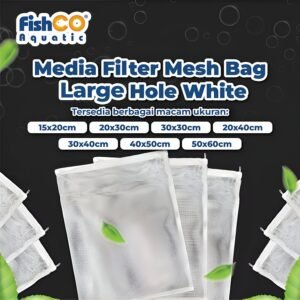 Fishco Mesh Bag Large Jaring Resleting Kantong Tas Media Filter Aquarium & Kolam Ikan Size Large