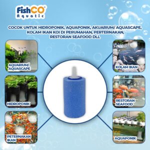 Fishco Batu Aerator Aerasi Air Stone Blue Carborundum