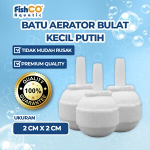 Fishco Batu Aerator Aerasi Air Stone Bulat Kecil Putih 20mm