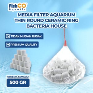 Media Filter Rumah Bakteri Akuarium Thin Round Ceramic Ring 15mm 500gram