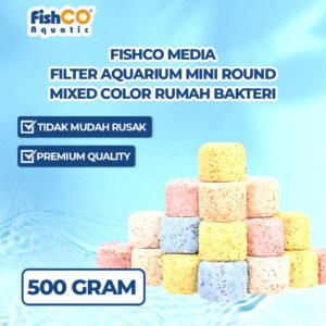 Media Filter Aquarium Mini Round Mixed Color Rumah Bakteri 500 Gram