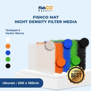 FishCO Mat Hi-Density Media Filter Japmat Akuarium Kolam Premium 200x100 Biru Spiral