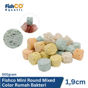 Media Filter Aquarium Mini Round Mixed Color Rumah Bakteri 500 Gram