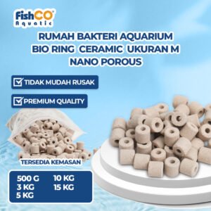 Fishco Rumah Bakteri Media Filter Small Ceramic Ring Nano Porous Fiber Bacteria Ring 8*8mm